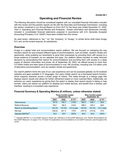 Thumbnail trivago Quarterly Report 2023-q3