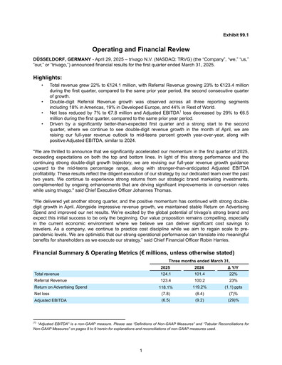 Thumbnail trivago Quarterly Report 2025-q1