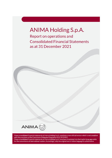 Thumbnail Anima Holding Financial Statement 2021
