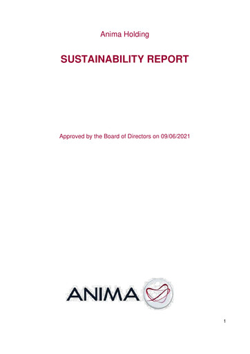 Miniature Anima Holding Rapport de durabilité 2020