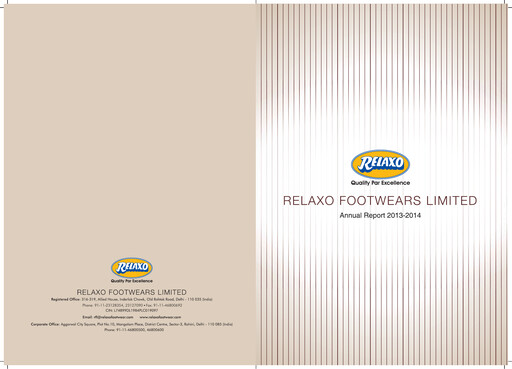 Thumbnail Relaxo Footwear Annual Report 2013-2014