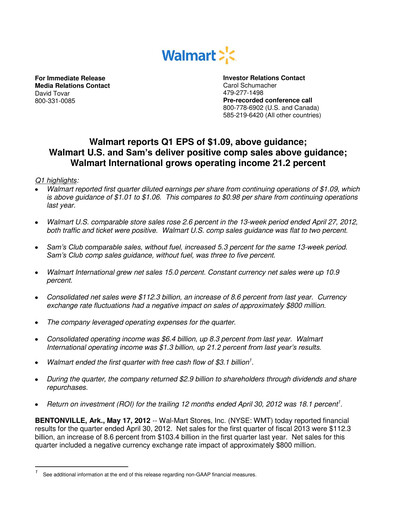 Miniature Walmart Rapport trimestriel 2013-q1