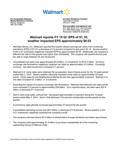 Miniature Walmart Rapport trimestriel 2015-q1
