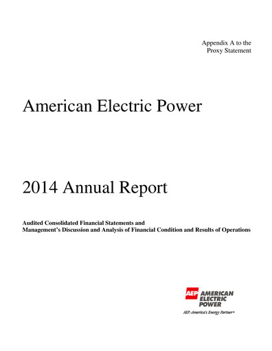 Thumbnail American Electric Power Annual Report 2014