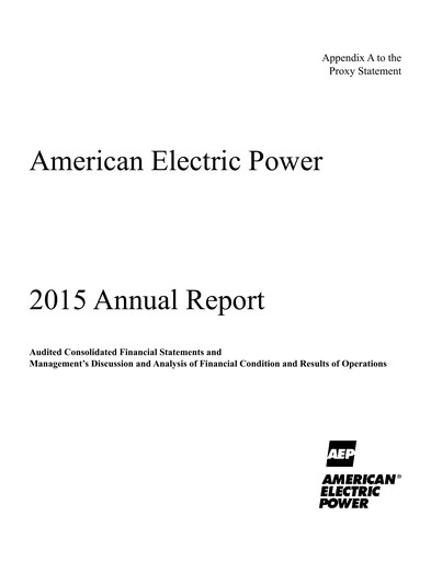 Thumbnail American Electric Power Annual Report 2015
