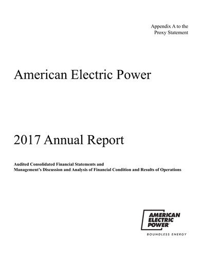 Thumbnail American Electric Power Annual Report 2017