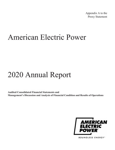 Thumbnail American Electric Power Annual Report 2020