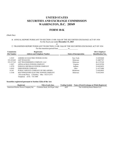 Thumbnail American Electric Power Financial Report 2023