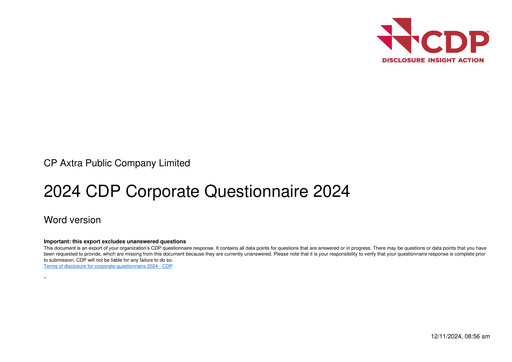 Thumbnail CP Axtra ESG Report 2024