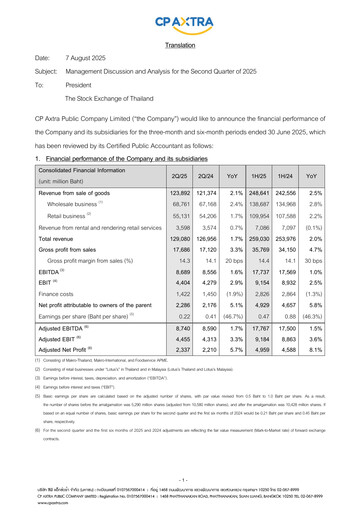 Thumbnail CP Axtra Quarterly Report 2025-q2