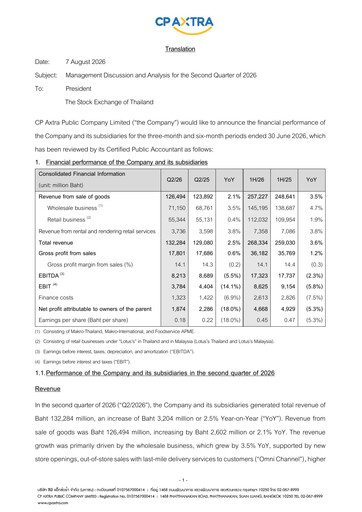 Miniature CP Axtra Rapport trimestriel 2026-q2