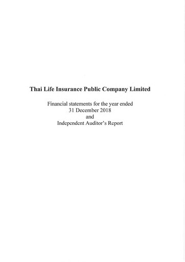 Thumbnail Thai Life Insurance Financial Statement 2018
