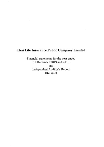 Thumbnail Thai Life Insurance Financial Statement 2019
