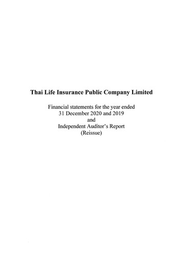 Thumbnail Thai Life Insurance Financial Statement 2020