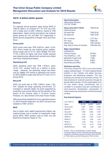 Vorschaubild Thai Union Group Quartalsbericht 2016-q3