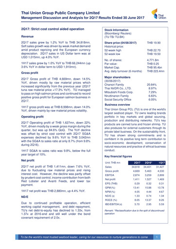 Vorschaubild Thai Union Group Quartalsbericht 2017-q2