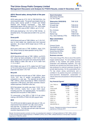 Vorschaubild Thai Union Group Quartalsbericht 2018-q4