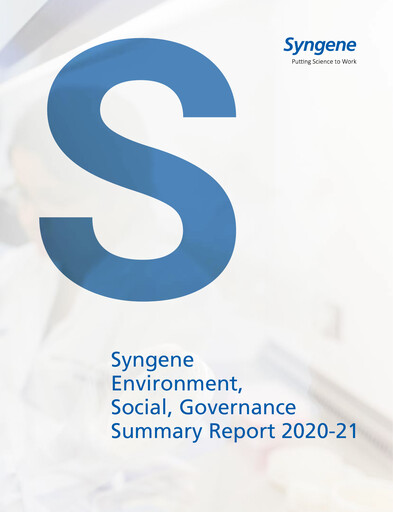 Thumbnail Syngene International ESG Report 2020-2021