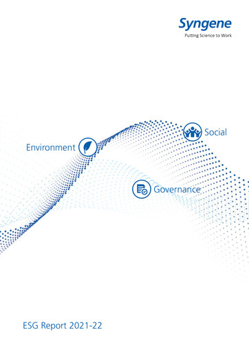 Thumbnail Syngene International ESG Report 2021-2022