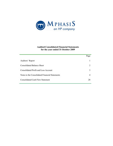 Thumbnail Mphasis
 Financial Statement fy2009