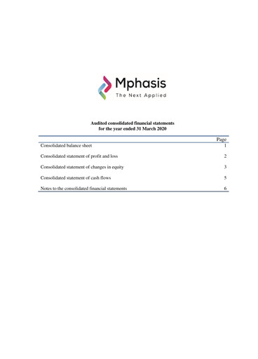Thumbnail Mphasis
 Financial Statement fy2020