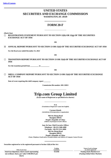Thumbnail Trip.com Annual Report 2022