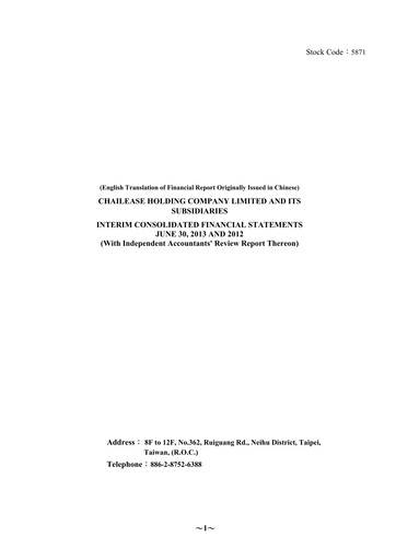 Thumbnail Chailease Holding Half-year Report 2013-h1