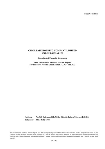 Miniature Chailease Holding Rapport trimestriel 2024-q1