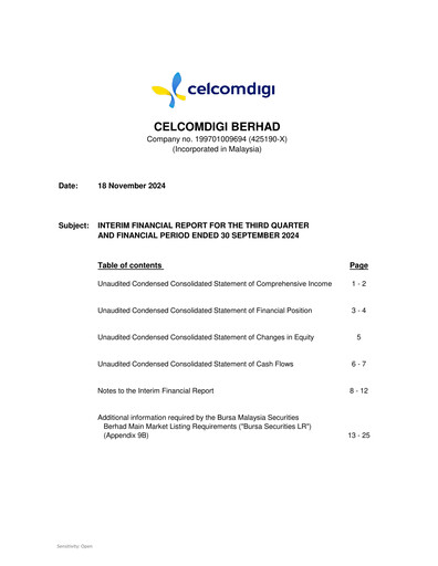 Thumbnail Celcomdigi Quarterly Report 2024-q3