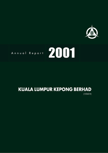 Miniature Kuala Lumpur Kepong Rapport annuel 2001