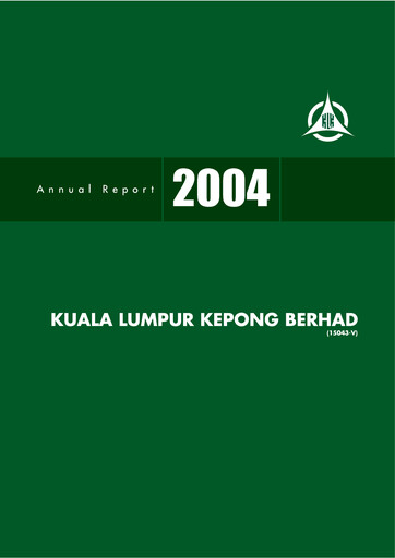 Miniature Kuala Lumpur Kepong Rapport annuel 2004
