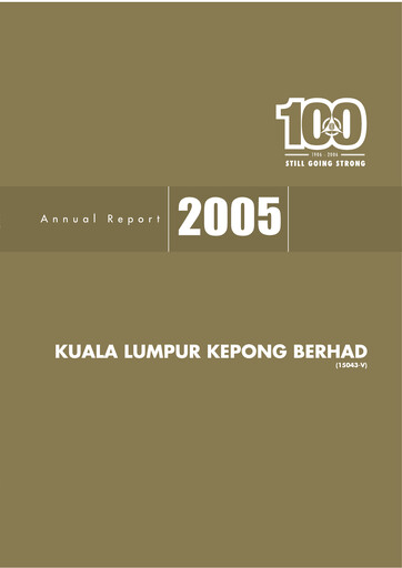 Miniature Kuala Lumpur Kepong Rapport annuel 2005