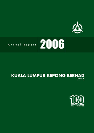 Miniature Kuala Lumpur Kepong Rapport annuel 2006