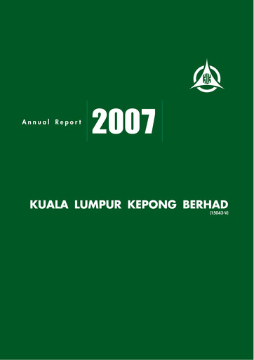 Miniature Kuala Lumpur Kepong Rapport annuel 2007
