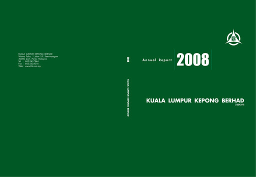 Miniature Kuala Lumpur Kepong Rapport annuel 2008