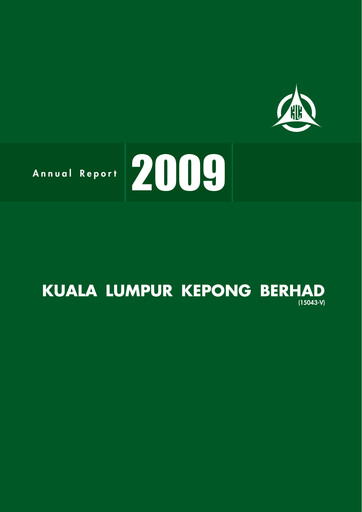 Miniature Kuala Lumpur Kepong Rapport annuel 2009