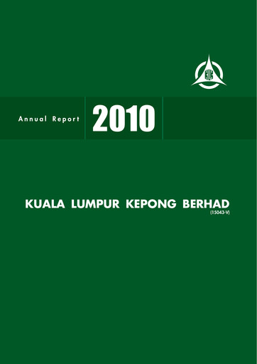 Miniature Kuala Lumpur Kepong Rapport annuel 2010