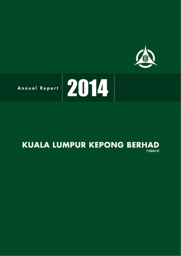 Miniature Kuala Lumpur Kepong Rapport annuel 2014