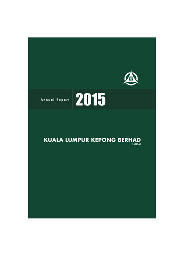 Miniature Kuala Lumpur Kepong Rapport annuel 2015