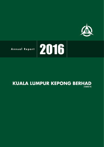 Miniature Kuala Lumpur Kepong Rapport annuel 2016