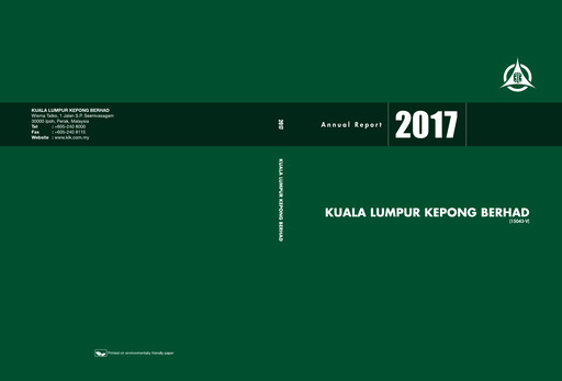 Miniature Kuala Lumpur Kepong Rapport annuel 2017
