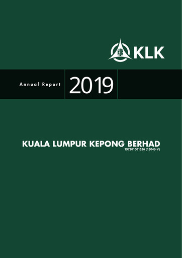 Miniature Kuala Lumpur Kepong Rapport annuel 2019