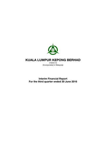 Thumbnail Kuala Lumpur Kepong Quarterly Report 2016-q3