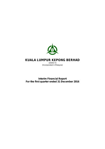 Miniature Kuala Lumpur Kepong Rapport trimestriel 2017-q1