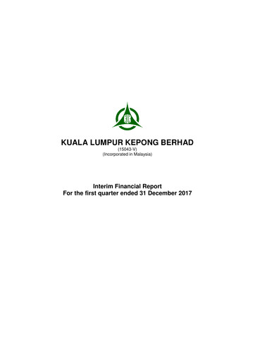 Miniature Kuala Lumpur Kepong Rapport trimestriel 2018-q1