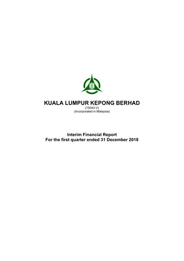 Miniature Kuala Lumpur Kepong Rapport trimestriel 2019-q1