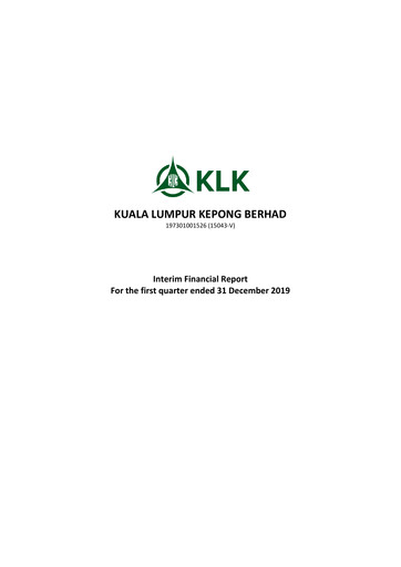 Miniature Kuala Lumpur Kepong Rapport trimestriel 2020-q1