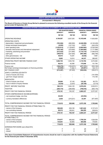 Thumbnail Axiata Group Quarterly Report 2011-q3