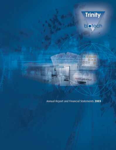 Thumbnail Trinity Biotech
 Annual Report 2003