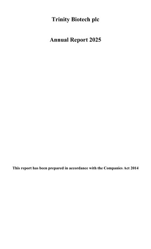 Thumbnail Trinity Biotech
 Annual Report 2025